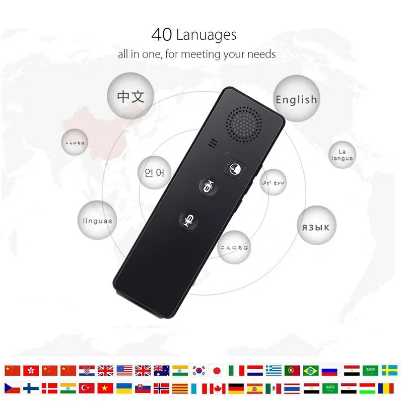

Portable Wireless Bluetooth Smart Instant Voice Translator Real Time Translation 40 Multi-Language For Travelers Businessman