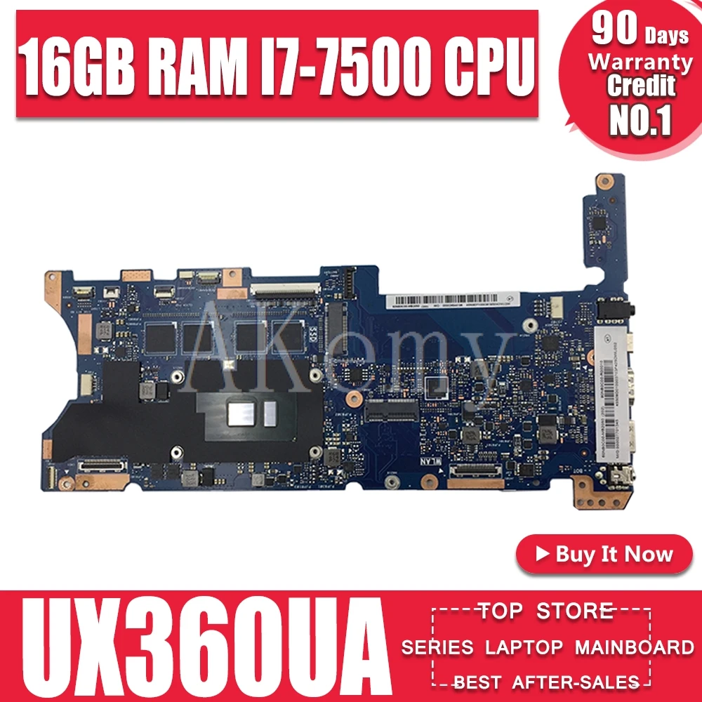 Akemy лучшая конфигурация материнская плата для ноутбука ASUS Q324UAK Q324UA Q324U материнская плата 60NB0C00-MB8000 16 Гб ОЗУ I7-7500 процессор
