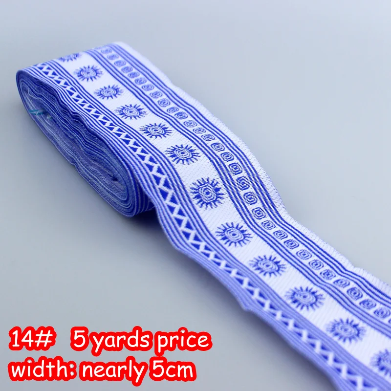 item 14--width 5cm 5 ярдов 5 см в ширину африканская кружевная ткань сумка гитара украшение шитье вышивка кружева сценический костюм аксессуары кружева планки ленты кружева - Цвет: item 14--width 5cm