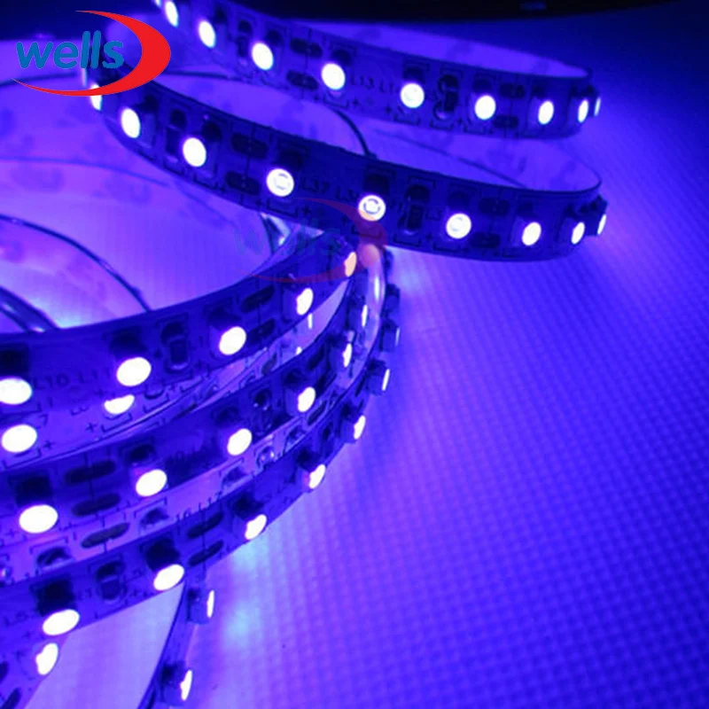 Светодиодный УФ светильник 16 4 фута 5 м 395нм 3528 SMD фиолетовый 600 светодиодный 12 В|strip