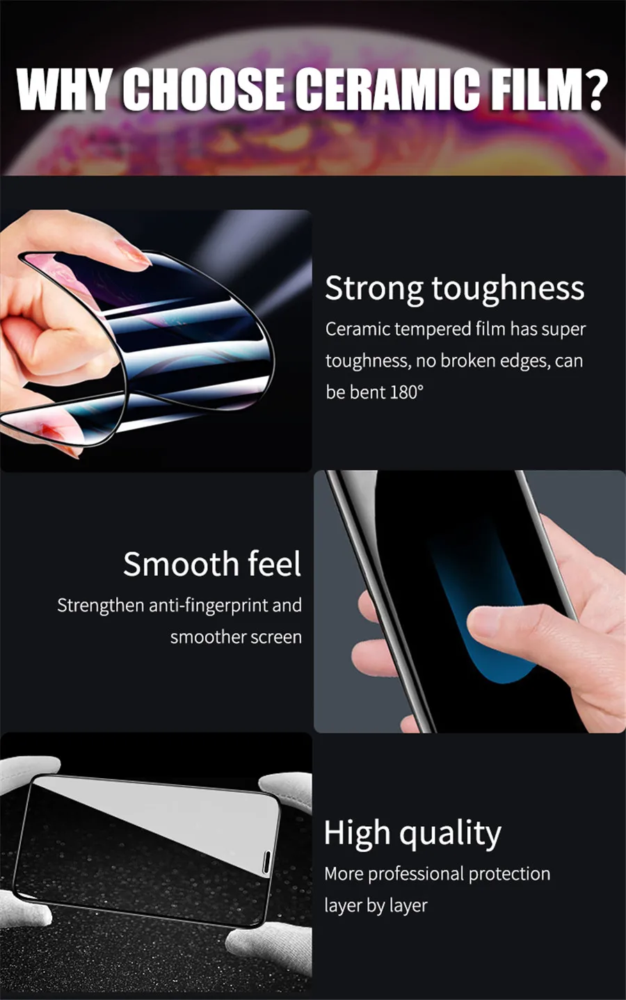 Full Glue Cover Soft Curved Ceramic Screen Protector For Samsung Galaxy S10 S9 S8 Plus Note 8 9 10 Plus film(No Tempered Glass