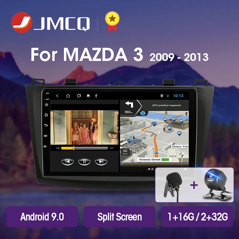 

JMCQ T3L For Mazda 3 2009-2013 Mazda3 Car Radio Multimedia Video Player Navigation GPS Android 9.0 DSP 2din 2 Din IPS Head Unit