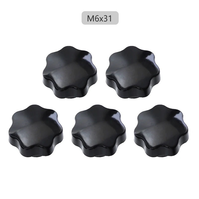 M6-31mm-B 5 шт. звезда Ручка M6/M8/M10 T слот гайка удерживайте Зажимная ручка ручки для деревообработки маршрутизатор стол торцовочная пила T трек - Цвет: M6-31mm-B