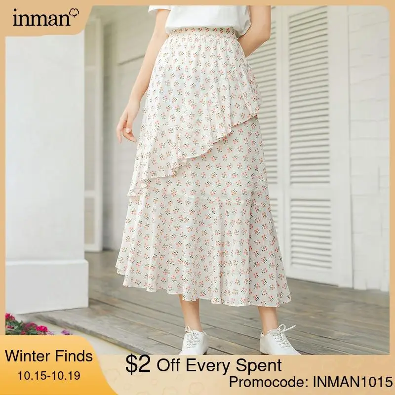 Женская многослойная юбка с цветочным принтом элегантная трапециевидная