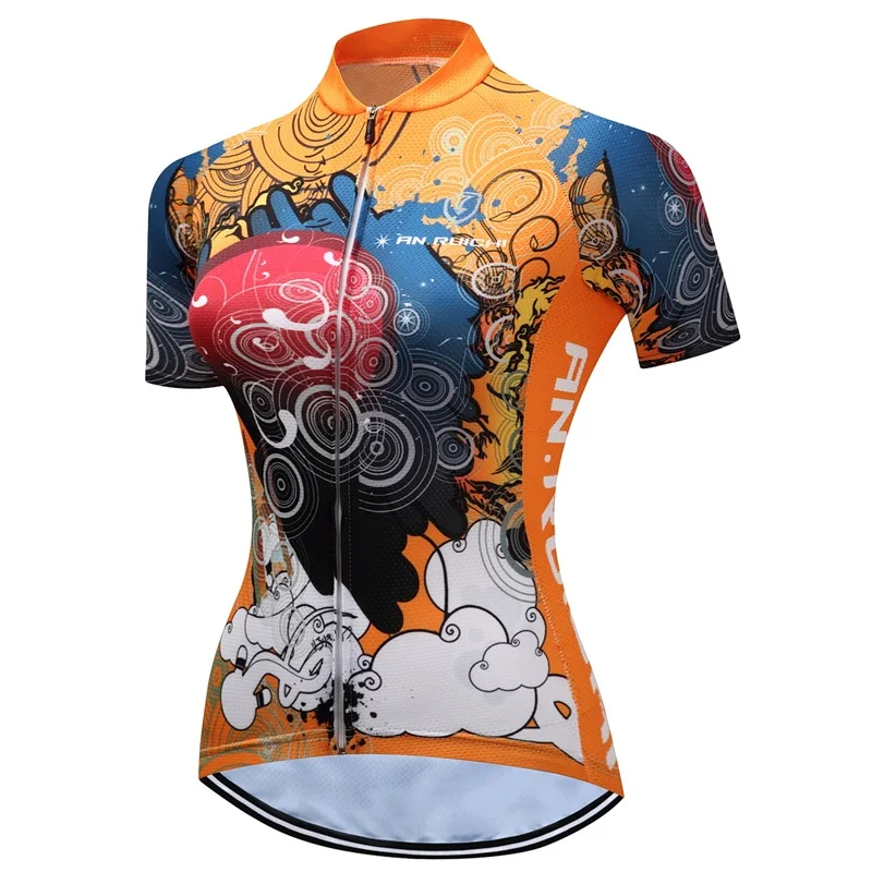 Женская одежда Pro triathlon, летняя дышащая велосипедная толстовка, шорты для велоспорта, женская одежда, одежда для велоспорта, Женский комплект для велоспорта - Цвет: Short sleeve