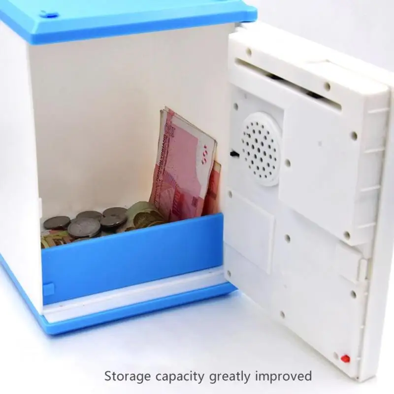 ATM Piggy Tank пароль отпечатка пальца коробка Авто-ролл Копилка безопасный Шкаф детский подарок на день рождения игрушки Моделирование игрушка