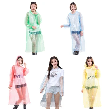 

Unisex Disposable Raincoat Adult Emergency Waterproof Hood Poncho Travel Camping Must Rain Coat Clear Rainwear Suit