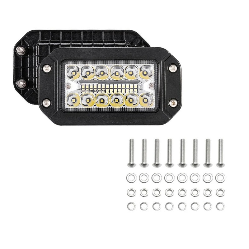 Projecteur Super lumineux à 26 LED 12V, 6 pouces, éclairage de travail à  encastrer, phares de