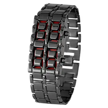 

Fashionable Alloy Lava Digital Watch for Men Special LED Digital Display Women Watches Solid Bracelet Clasp Gift erkek kol saati