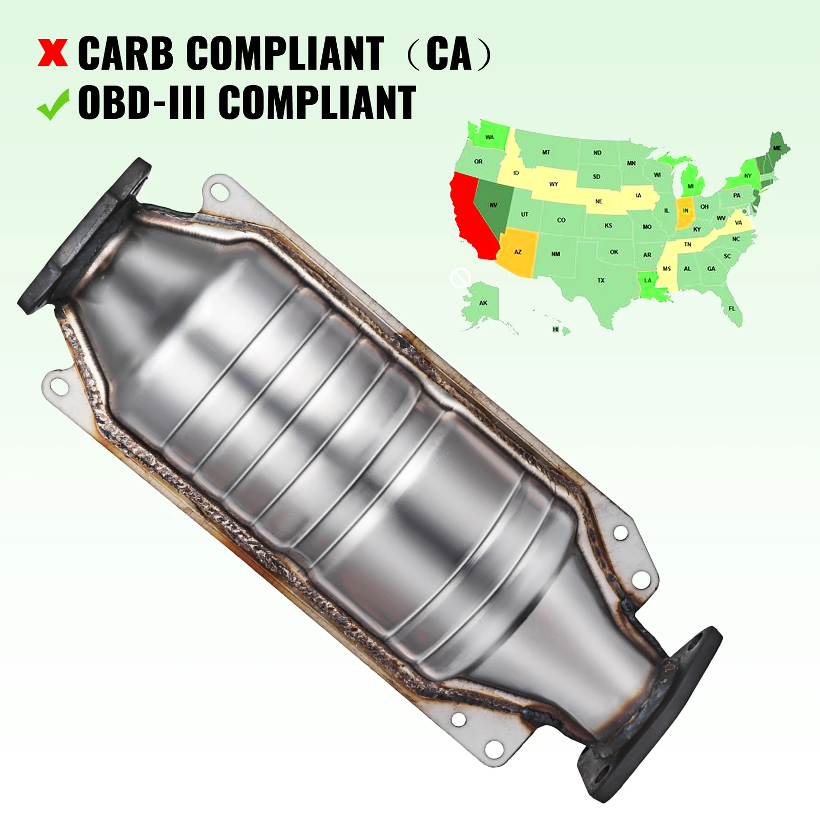 SucceBuy Catalytic Converter Compatible with 1998-2002 Honda Accord 2.3L High Flow Series Stainless Steel Shell Green Emission