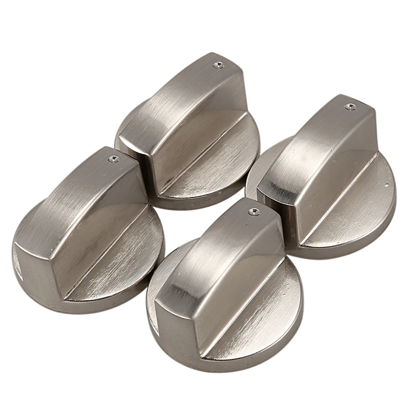 UNIVERSAL Chrome Oven Knob Silver Gas Hob Cooker Control Switch Knobs Adaptors 