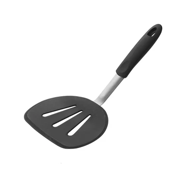 

15cm Black Silicone Spatula Turner Frying Pan Wide Food Lifters Kitchen Gadgets Scraper Shovel Cooking Utensils Pot Turner