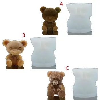 

3D Cute Baby Bear Craft Art Silicone Soap Candle Ice Tray Rein Casting Silicone Mold Craft Molds Handmade Art DIY Tools