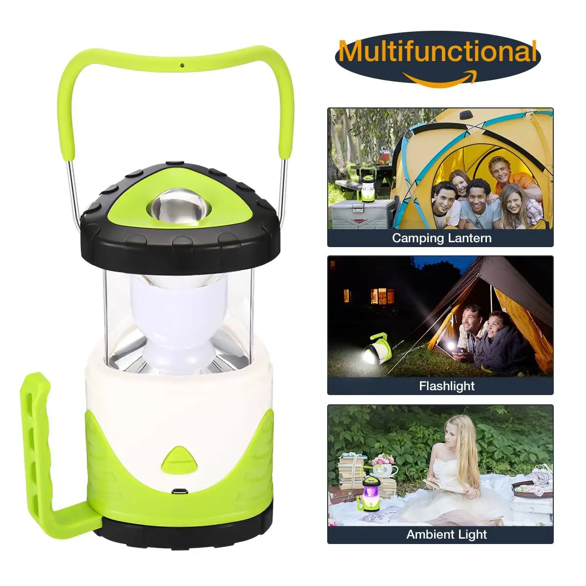 Portable USB Rechargeable Collapsible LED Camping Lanterns Flashlight /Ambient Light /Rescue Light 7 Colorful Changing Light