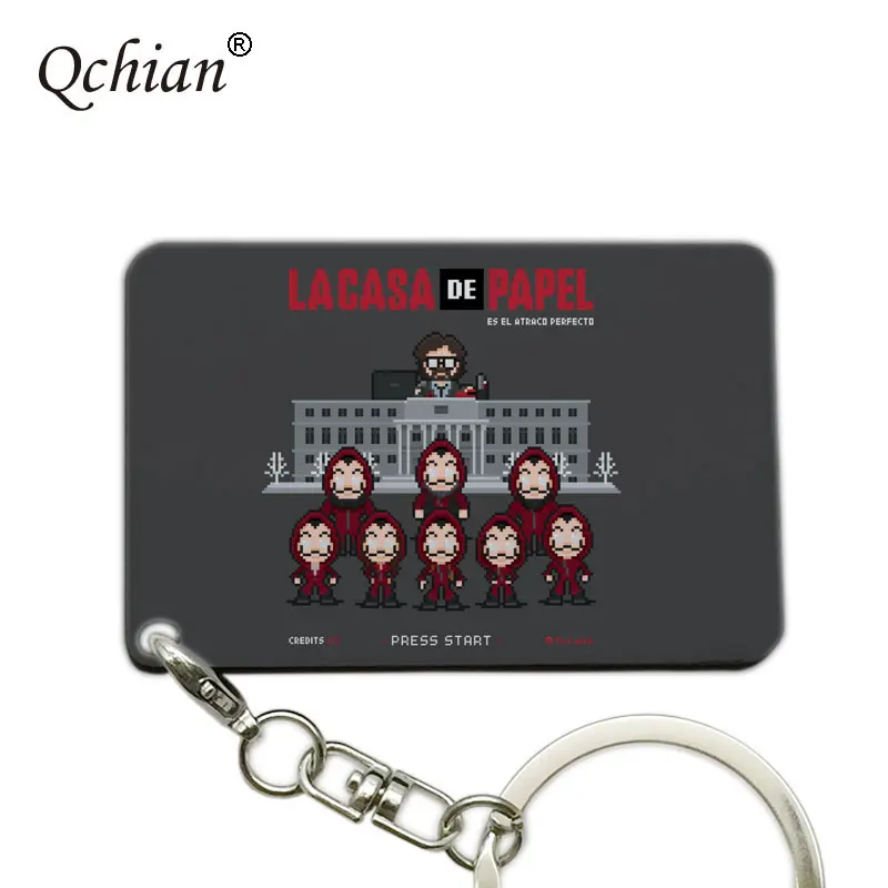 Изысканный дом Paper La Casa De Papel серия для печати картин брелок Цветная декоративная