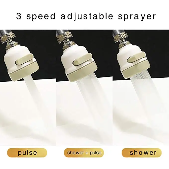 Kitchen Faucet Head 360Rotate Water Saving Tap with 3 Modes Spray Head Moveable Nozzle Filter for Household Bathroom Accessories