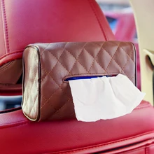 Автомобильный держатель для салфеток из искусственной кожи, бумажный чехол для салфеток, прямоугольный чехол, держатель для салфеток для дома, органайзер, украшение для дома