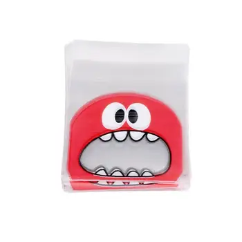 

Biscuit Candy Bags Self Adhesive Cookie Bakery Decorating Bags Roasting Treat Gift DIY Bag 100pcs(Red Monster)