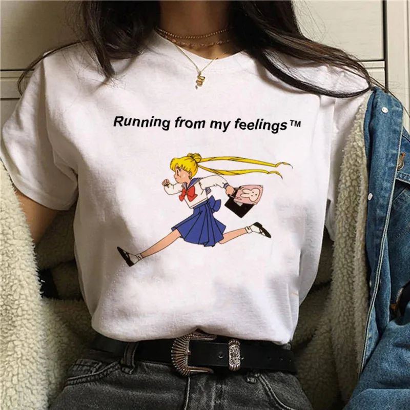 

Harajuku Summer Aesthetic Sailor Moon T Shirt Women Korean Grunge Ulzzang Tshirt Kawaii 90s Harajuku T-shirt Streetwear Top Tee