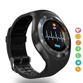 

Bluetooth Y1 Smart Watch Relogio Android Smartwatch Phone Call Gsm Sim Remote Camera Information Display Sports Pedometer