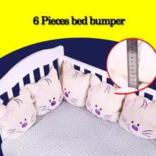 6 шт./партия Детская кровать бампер кошка вокруг подушки защита для кроватки безопасный бампер Защита для младенцев подушки для новорожденных постельные принадлежности набор декор комнаты