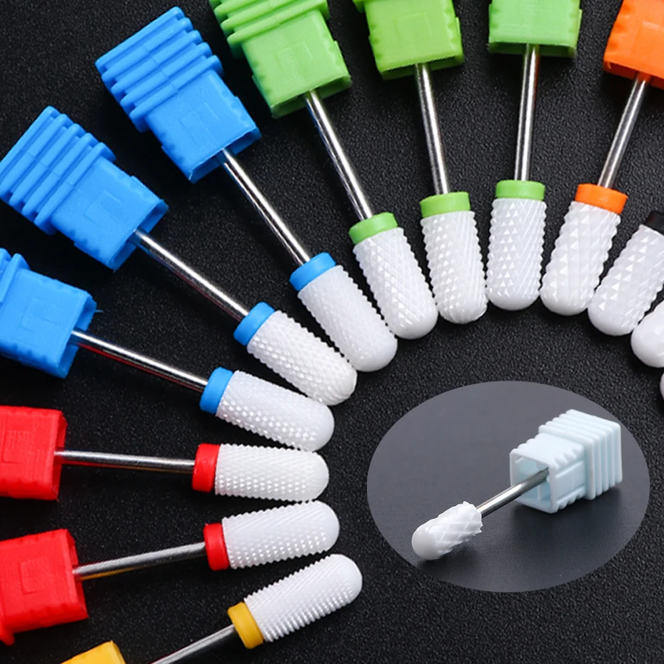 

1pc Ceramic 3/32" Nail Drill Bit Removing Cleaner Milling Cutter Pedicure Electric Machine Polishing Accessory Tool LYBB01-11