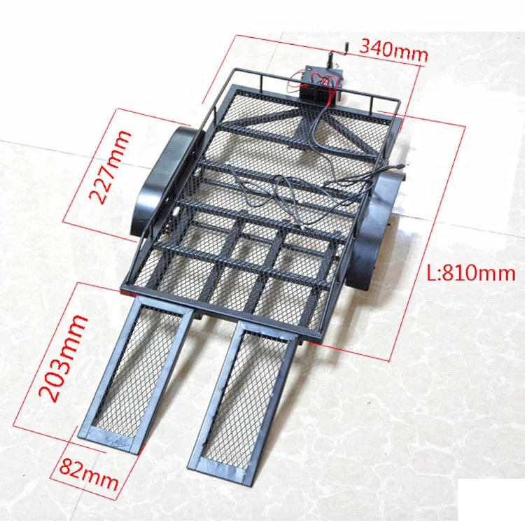 Металлический большой прицеп для радиоуправляемых автомобилей 1/8 1/10 TRX4 D90 SCX10