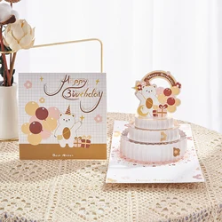 Cartes de vœux Festival 3D, 1 pièce, carte postale coupée, cadeau d'anniversaire, fête de noël, saint valentin, mariage, nouvel an, décoratif 