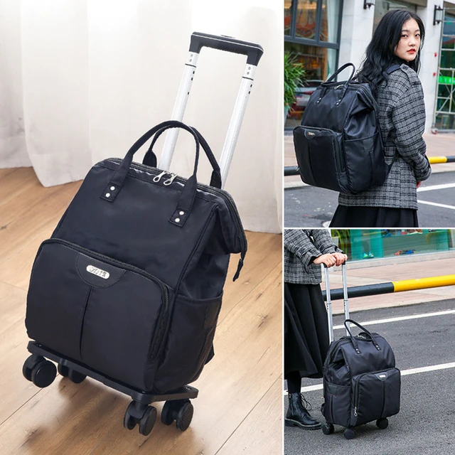 Universal Wheel Bag on Wheels Travel Suitcase Luggage Foldable Multicuntion  Trolley Bag Female Large Capacity Backpack