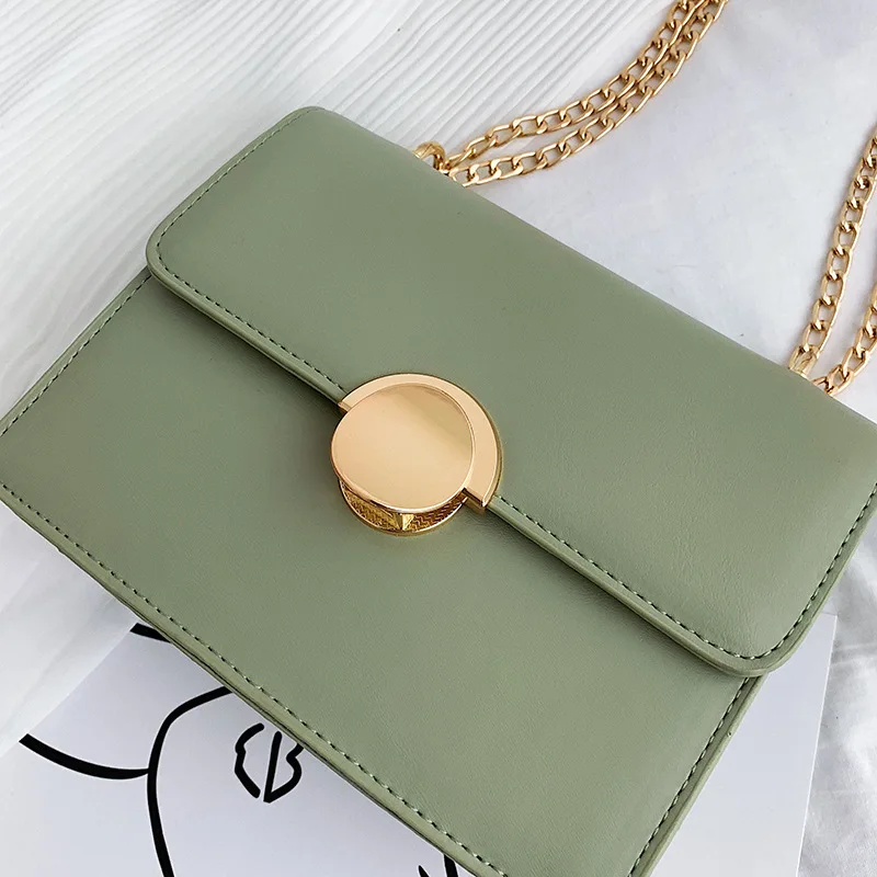 

New Arrival Bag Women's 2019 Summer New Style Western Style Lock Square Sling Bag INS Chain WOMEN'S Bag Crossbody Bag