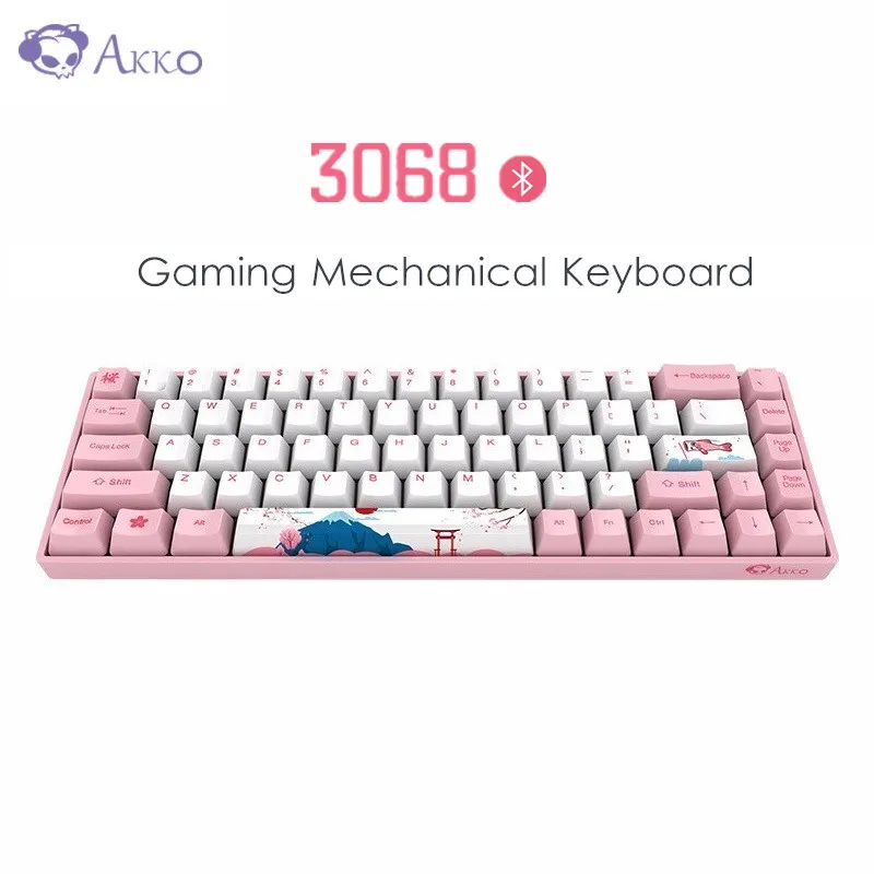 AKKO 3068 Bluetooth игровая механическая клавиатура 68 ключ Вишневый переключатель/AKKO Swich 85% PBT Тип-C Проводная клавиатура для оконные рамы Android Mac