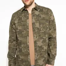 DeFacto мужские модные камуфляжные рубашки, рубашки с длинным рукавом, мужские повседневные рубашки с отворотным воротником, новинка-I1566AZ18SP