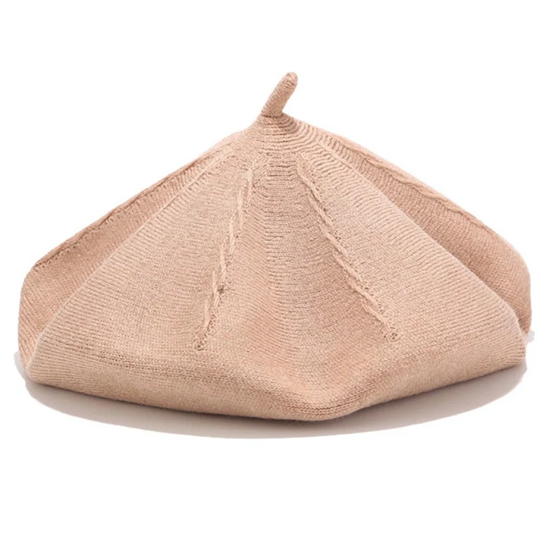 Women Fashion Beret Hat Felt British Style Girls Beret Flat Cap Lady Solid Color Slouchy Winter Hats Female