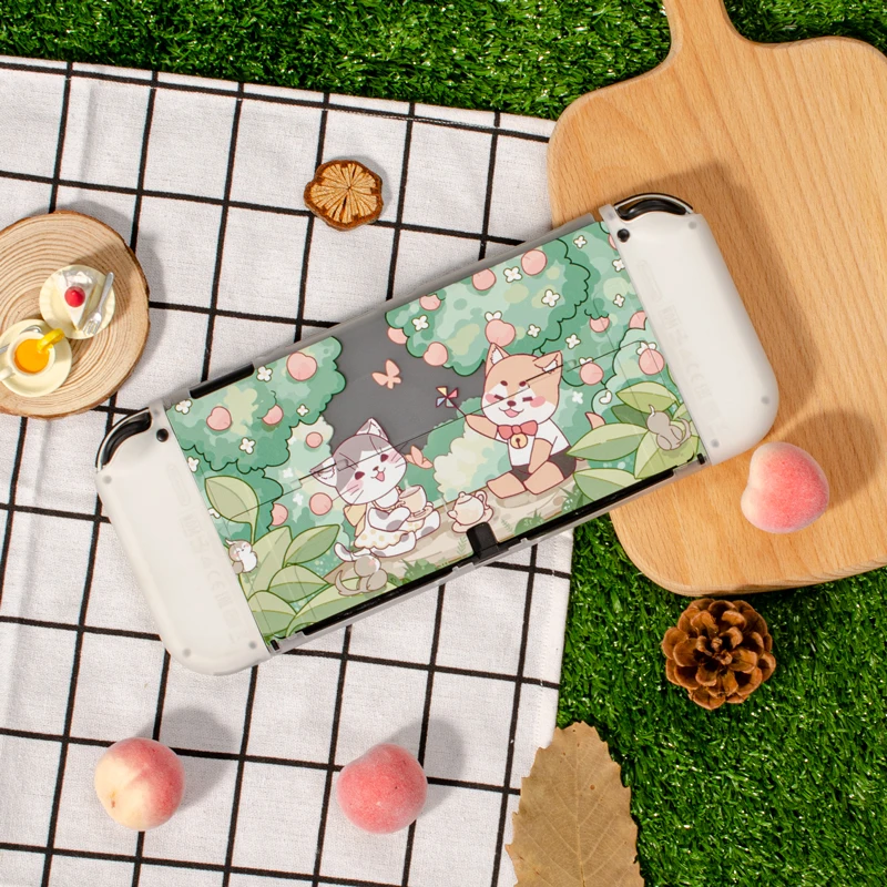 For Nintendo Switch OLED Cute Cartoon Anime Case Joy Con Controller Shell Kawaii Pink Soft Silicone Protective Cover Accessories