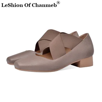 

2020 Classic Brand Design Pumps Women Spring Autumn Sheep Leather Basic Party Casual Shoes Woman Square Toe Shallow Pumps Retro