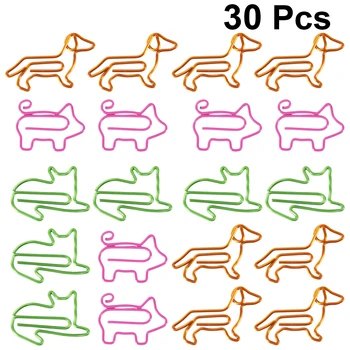 

Colorful Animal Shaped Bookmark Clip File Clamps Holder Supplies Accessory for Office School (Cat Piggy and Dog One for 10pcs)
