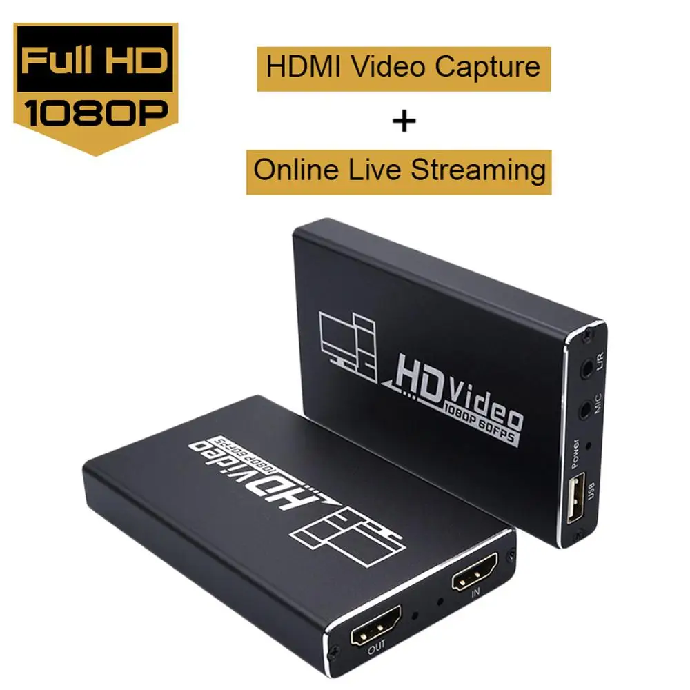 

1080P 4K HDMI Video Capture Device HDMI To USB 2.0 Video Capture Card Dongle Game Record Live Streaming Broadcast Local Loop Out