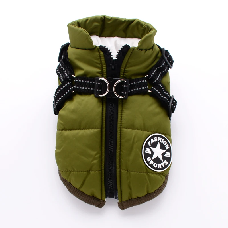 Army Green Водонепроницаемая теплая зимняя одежда для собак, куртка для собак Samll, жилетка для собак, пуховое пальто для щенков, для собак, одежда для чихуахуа - Цвет: Army Green