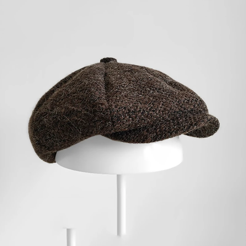 New Casquette Wool Newsboy Caps Men Brown Flat Caps Women Coffee British Painters Hat Autumn Winter Caps And Hats BLM112