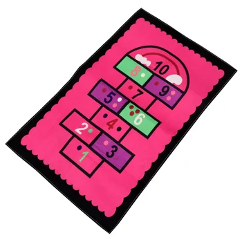 

1pc Floor Mat Pads Hopscotch Floor Mat Bedroom Carpet Cute Cartoon Pattern Carpet for Living Room Bedroom (Pink)