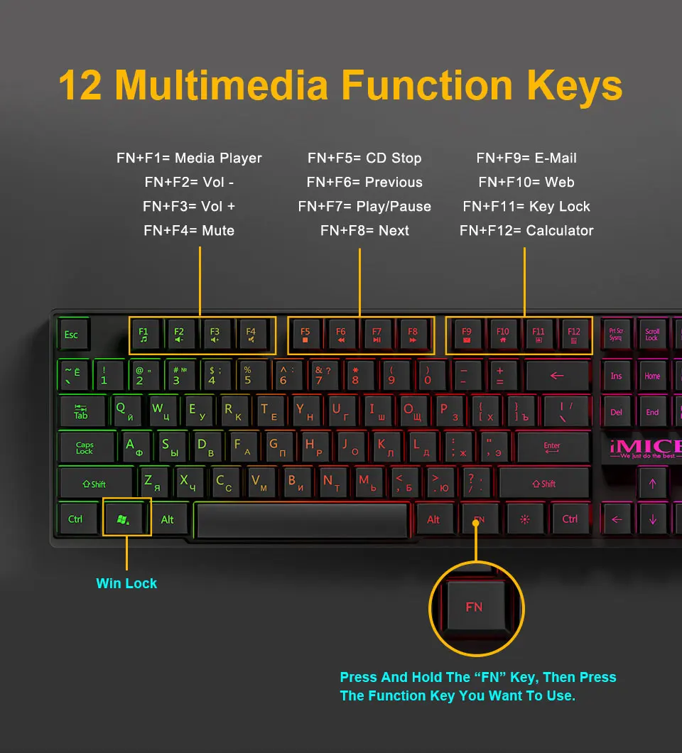 Gaming keyboard Wired Gaming Mouse Kit 104 Keycaps With RGB Backlight Russian keyboard Gamer Ergonomic Mause For PC Laptop