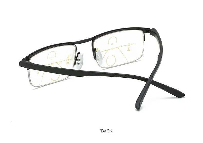Полурамки смола объектив бифокальные женские мужские очки для чтения анти синий свет мульти фокус прогрессивные очки для пресбиопии очки