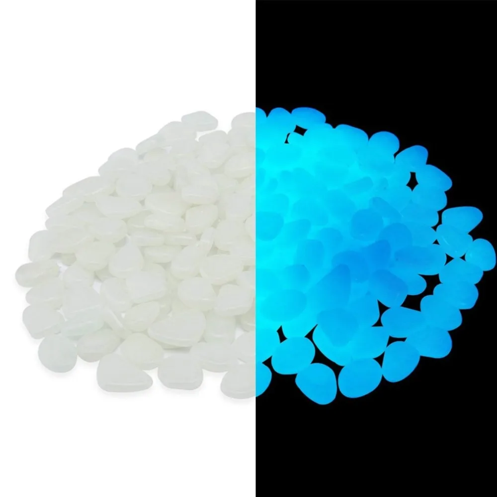 100 Pcs Glow In The Dark Garden Pebbles Glow Stones Rocks For Walkways Garden Path Patio Lawn Yard Luminous Stones Outdoor Decor