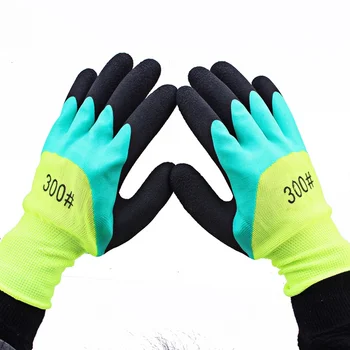 

1 Pair Safety Gloves Working Men Coated Thicken Gloves Reusable Waterproof Working Gloves Breathable Anti Slip Protective Gloves