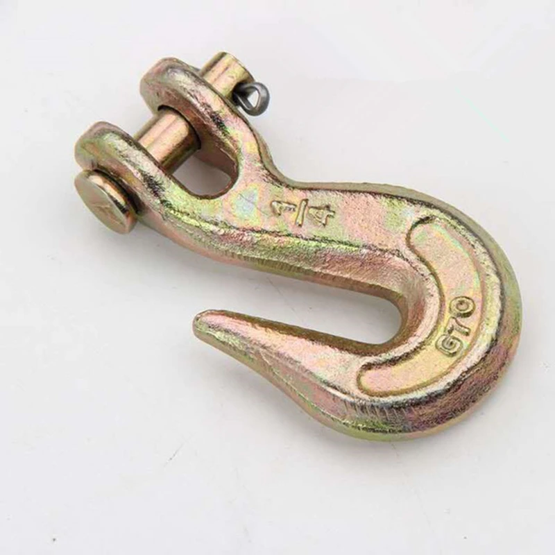 1/4" Clevis Grab Hook with Safety Latch,ZincPlated Clevis Slip Hook