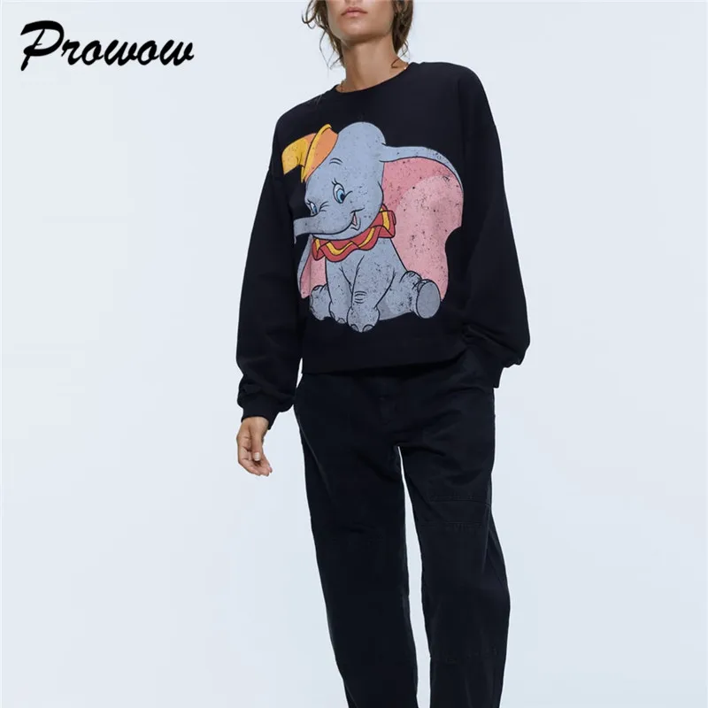 Футболка с принтом Dumbo, теплая Модная Толстовка с принтом животных Kawaii, толстовки, куртка для женщин, забавные женские топы, женская верхняя одежда