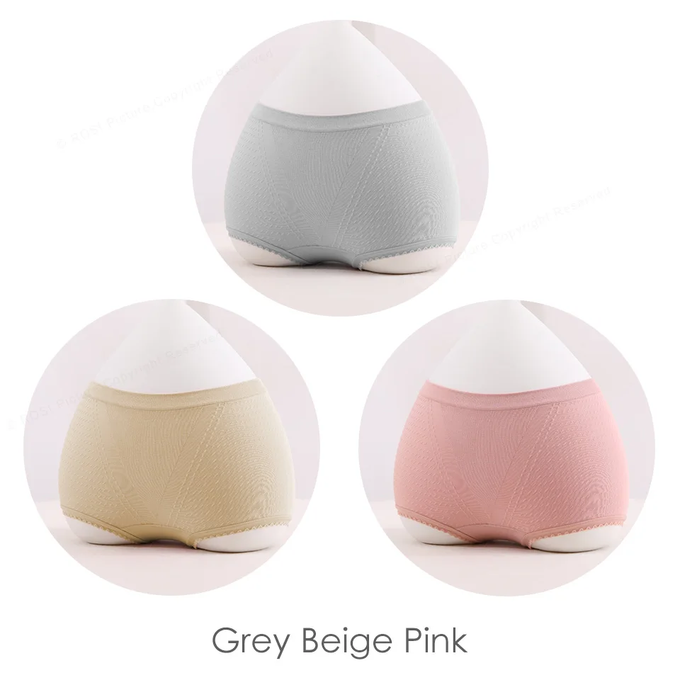 Grey Beige Pink 3 шт., женские трусики боксеры из модальной ткани, бесшовное кружевное дизайнерское женское нижнее белье, комфортное нижнее белье со средней талией для девочек и мальчиков - Цвет: Grey Beige Pink