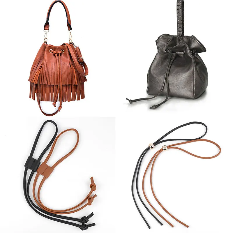 Detachable Pu Leather Bag Strap, Ladies Bucket Bags Drawstring