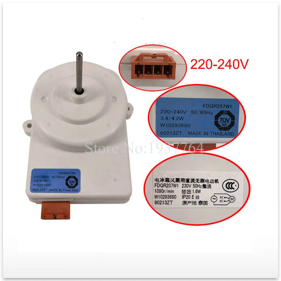 100% new for refrigerator fan motor FDQR207W1 W10293680 refrigerator motor parts part