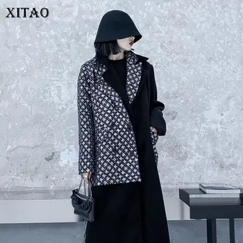 

XITAO Irregular Blends Fashion New Women Pocket Goddess Fan 2020 Winter Full Sleeve Single Breast Casual Style Coat ZY2496